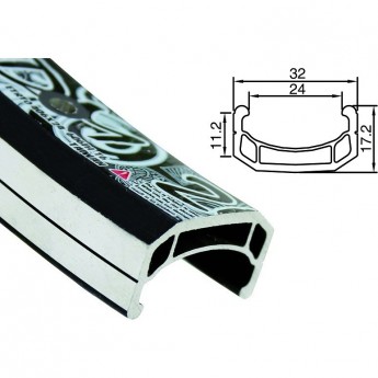 Обод 24" DM-24 Alexrims 32H двойной пистонированный, чёрный