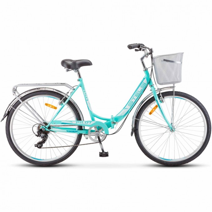 Велосипед STELS 26" Pilot 850 (с корзиной) (LU093354) морская волна, 2023 JU000428602023JU0005370